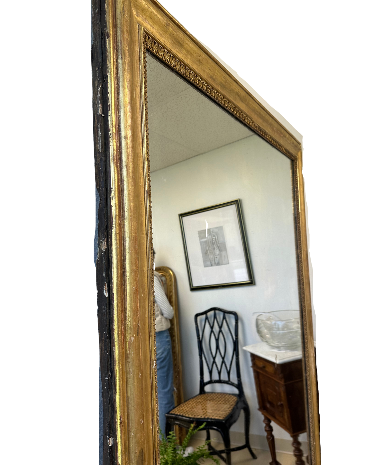 Large Antique Louis XVI Floor Mirror